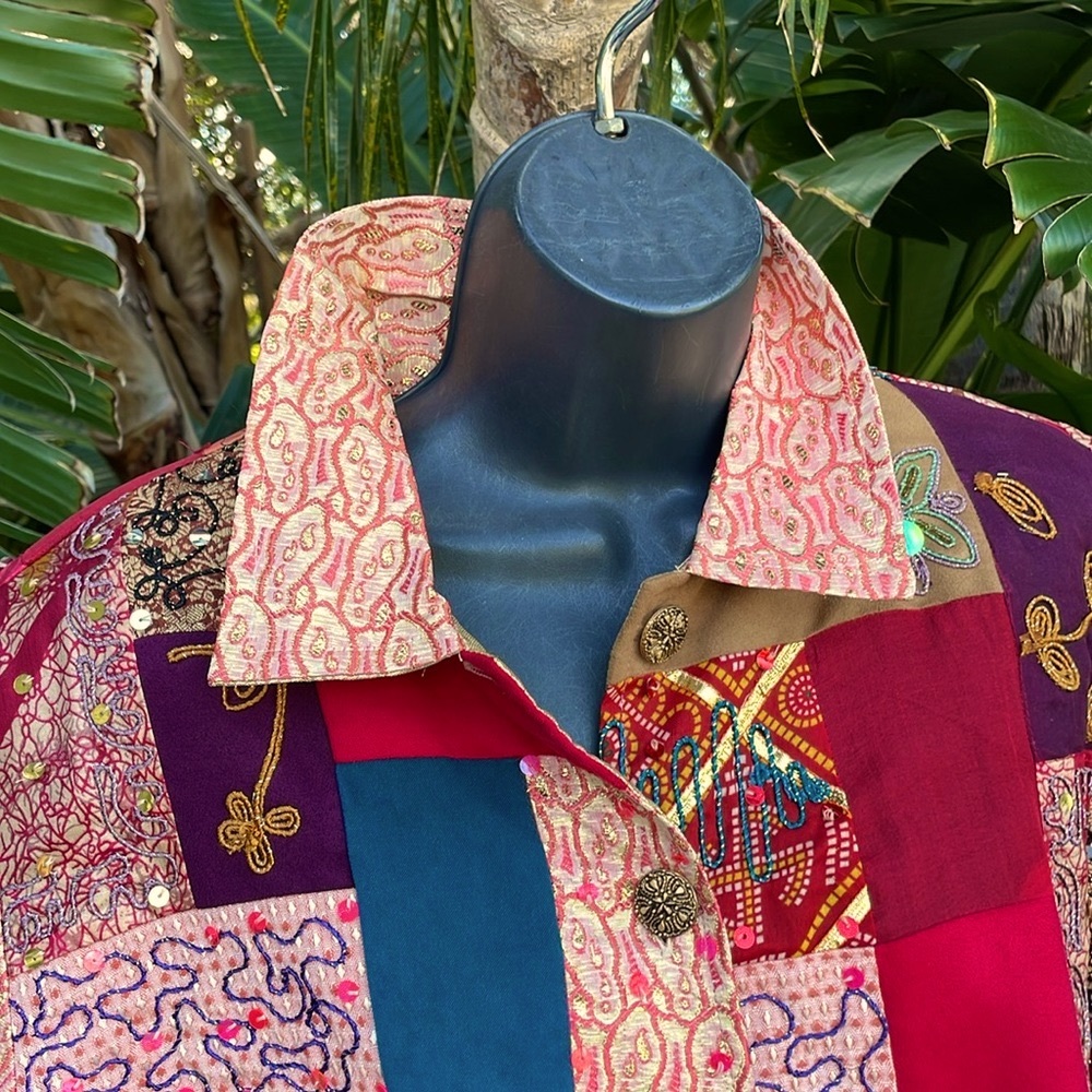 Draper And Damon’s Patchwork Metallic Brocade And… - image 3